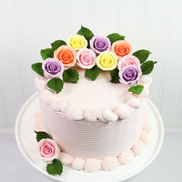 Premium Roses for Decorating Cakes and Cupcakes, by Global Sugar Art, Medium, Pink