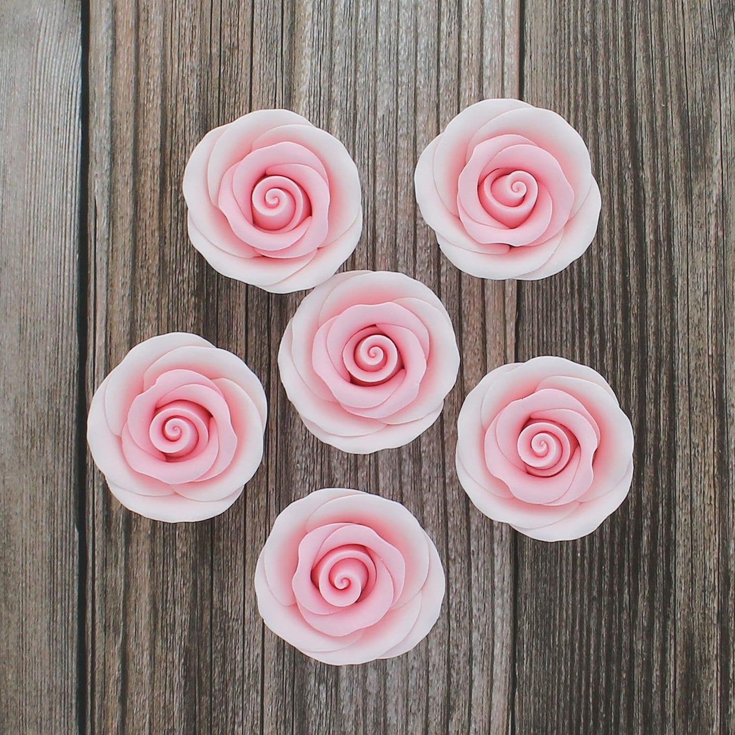 Pink Edible Roses, Premium, 1.5-inch, 12 Count