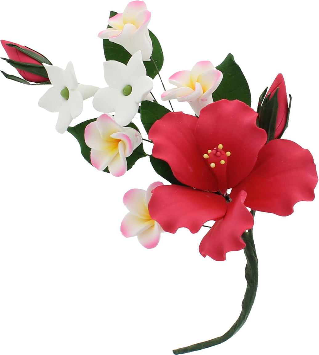 Premium Hibiscus Sugar Flower Sprays by Global Sugar Art, Pink