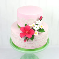 Premium Hibiscus Sugar Flower Sprays by Global Sugar Art, Pink