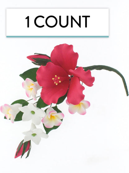 Pink Tropical Hibiscus Plumeria Spray