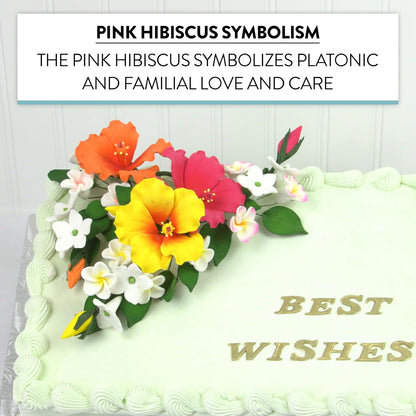 Pink Tropical Hibiscus Plumeria Spray
