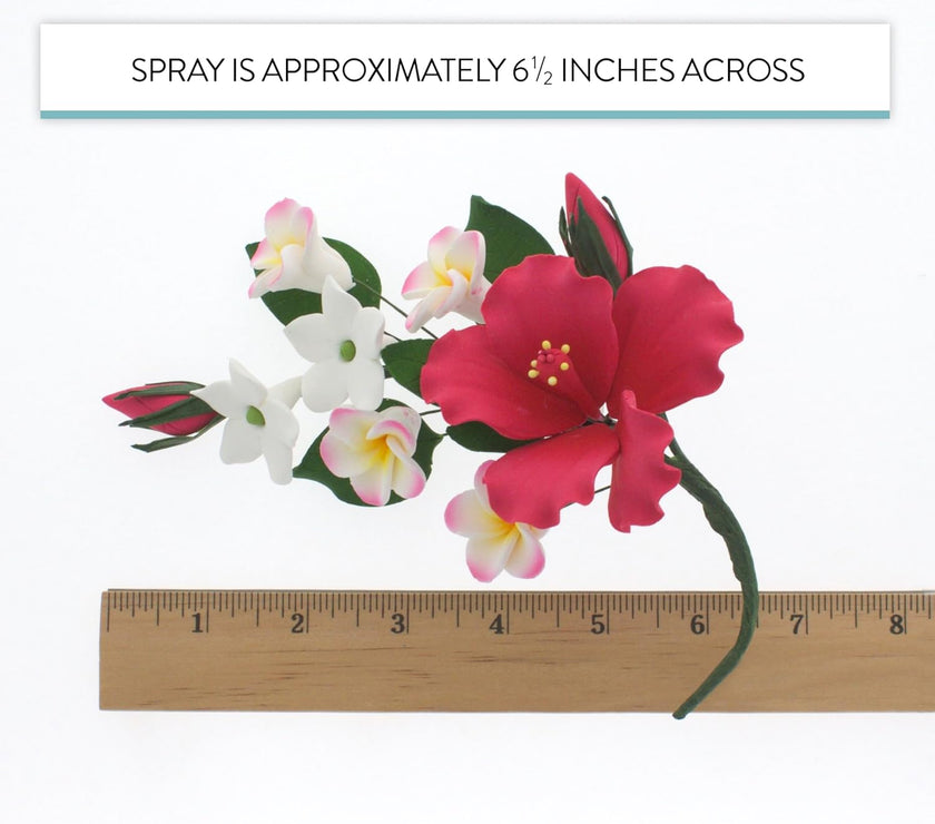 Premium Hibiscus Sugar Flower Sprays by Global Sugar Art, Pink
