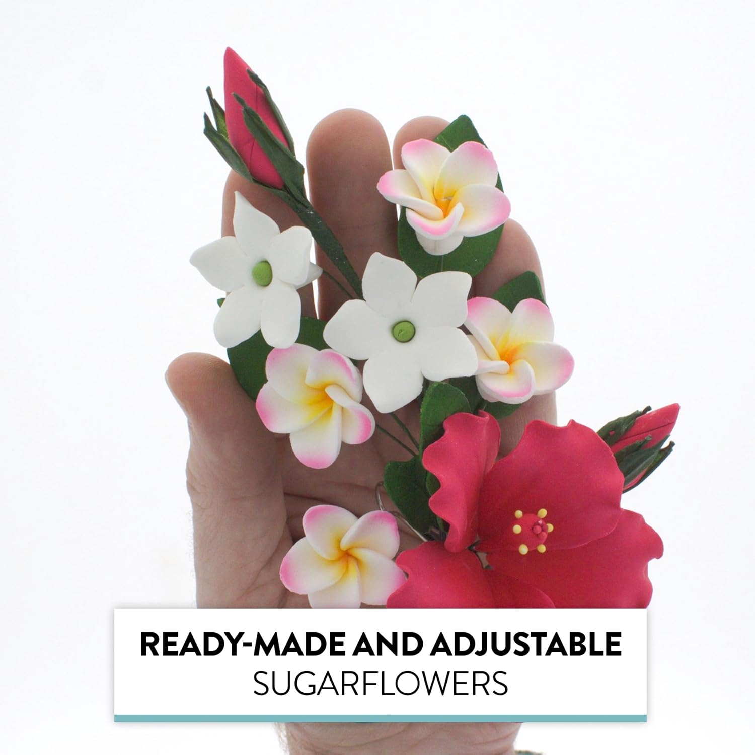 Premium Hibiscus Sugar Flower Sprays by Global Sugar Art, Pink