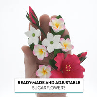 Premium Hibiscus Sugar Flower Sprays by Global Sugar Art, Pink