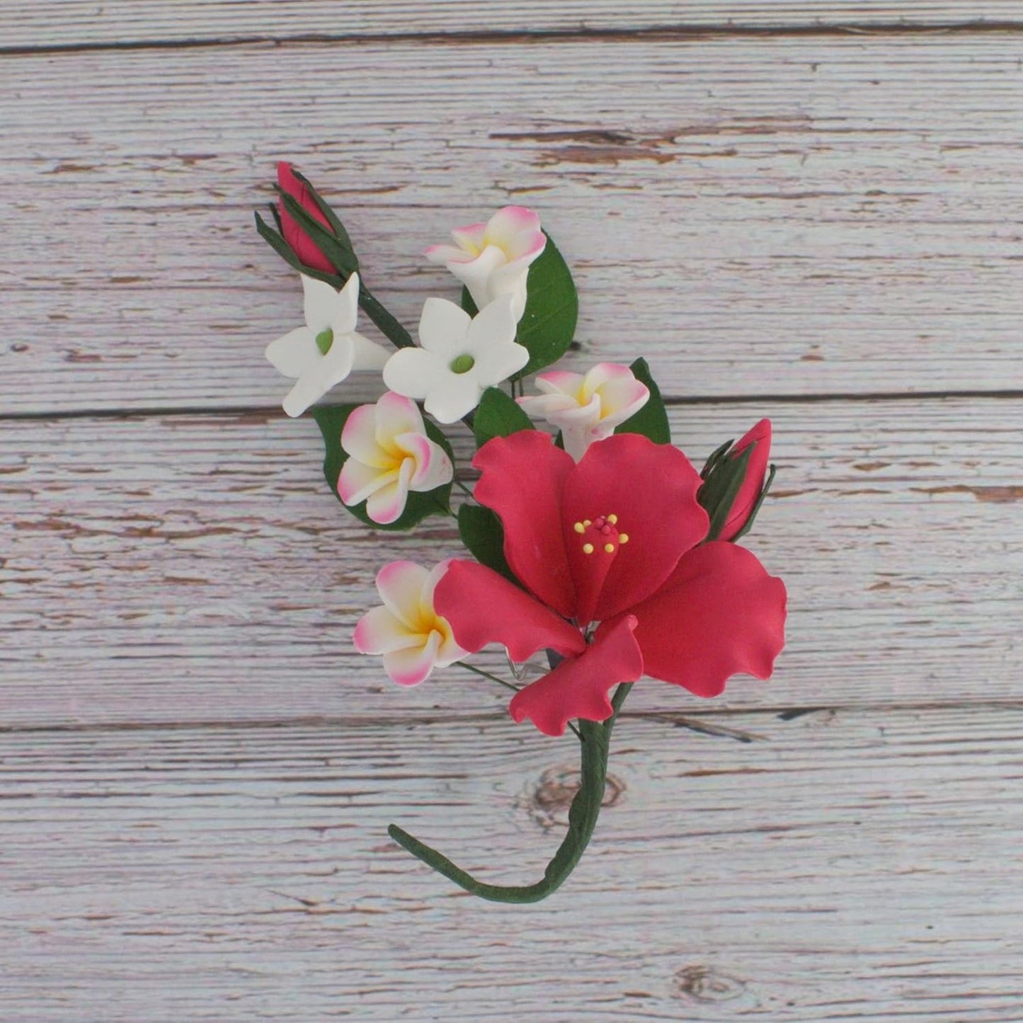 Pink Tropical Hibiscus Plumeria Spray