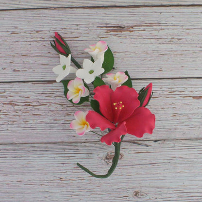 Pink Tropical Hibiscus Plumeria Spray