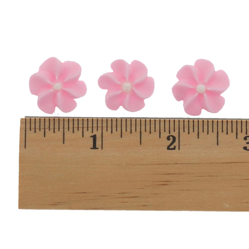 Pink Royal Icing Drop Flowers with Pearl Centers