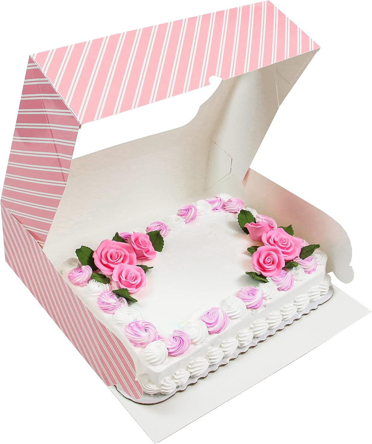 Extra Deep Quarter Sheet Cake Box with Window, Auto-Popup, 14 x 10 x 5 Inches
