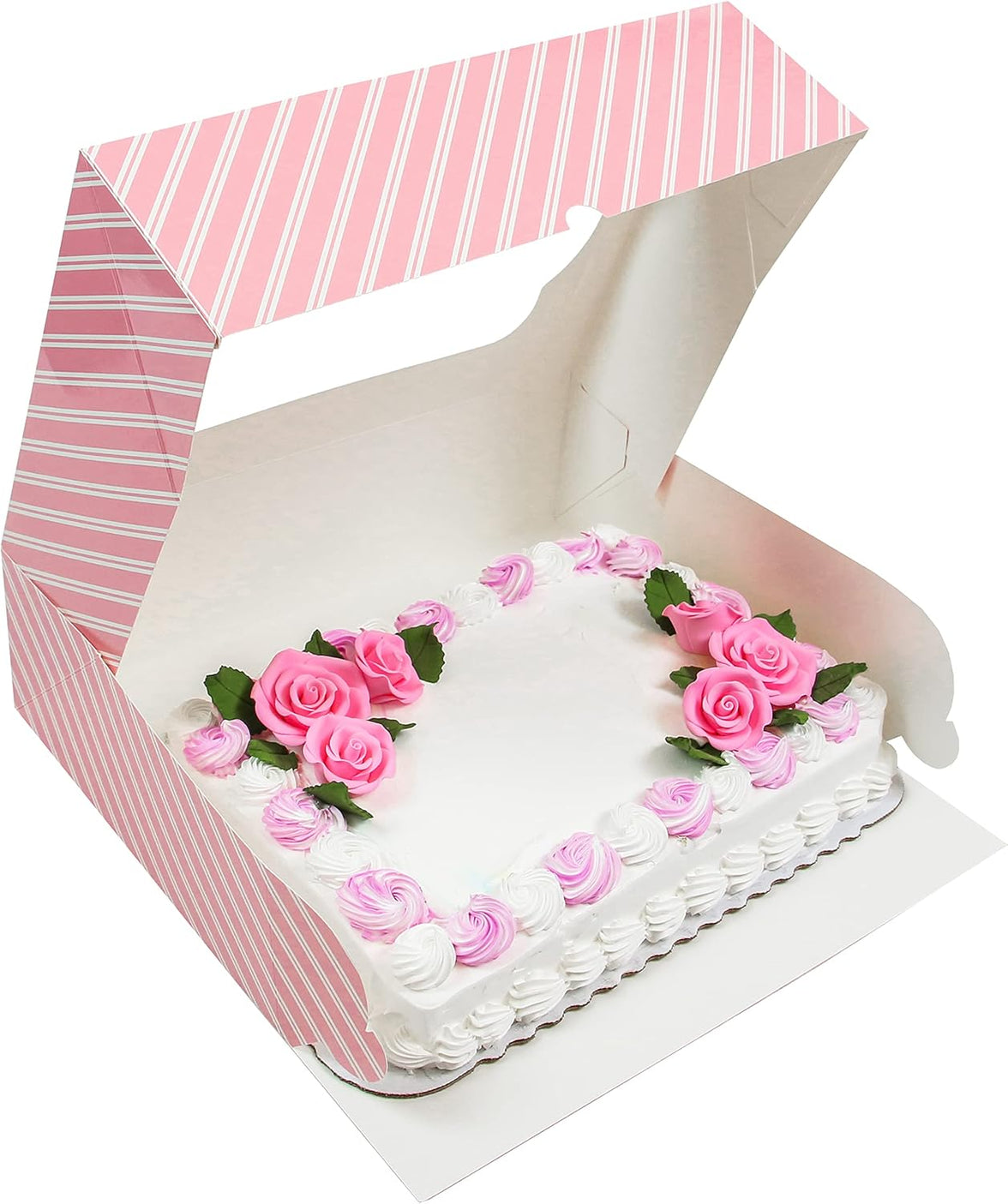 Extra Deep Quarter Sheet Cake Box with Window, Auto-Popup, 14 x 10 x 5 Inches