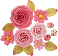 Rose and Blossom Set, Sugar Flowers for Cakes, by Global Sugar Art, Pink Roses and Blossoms