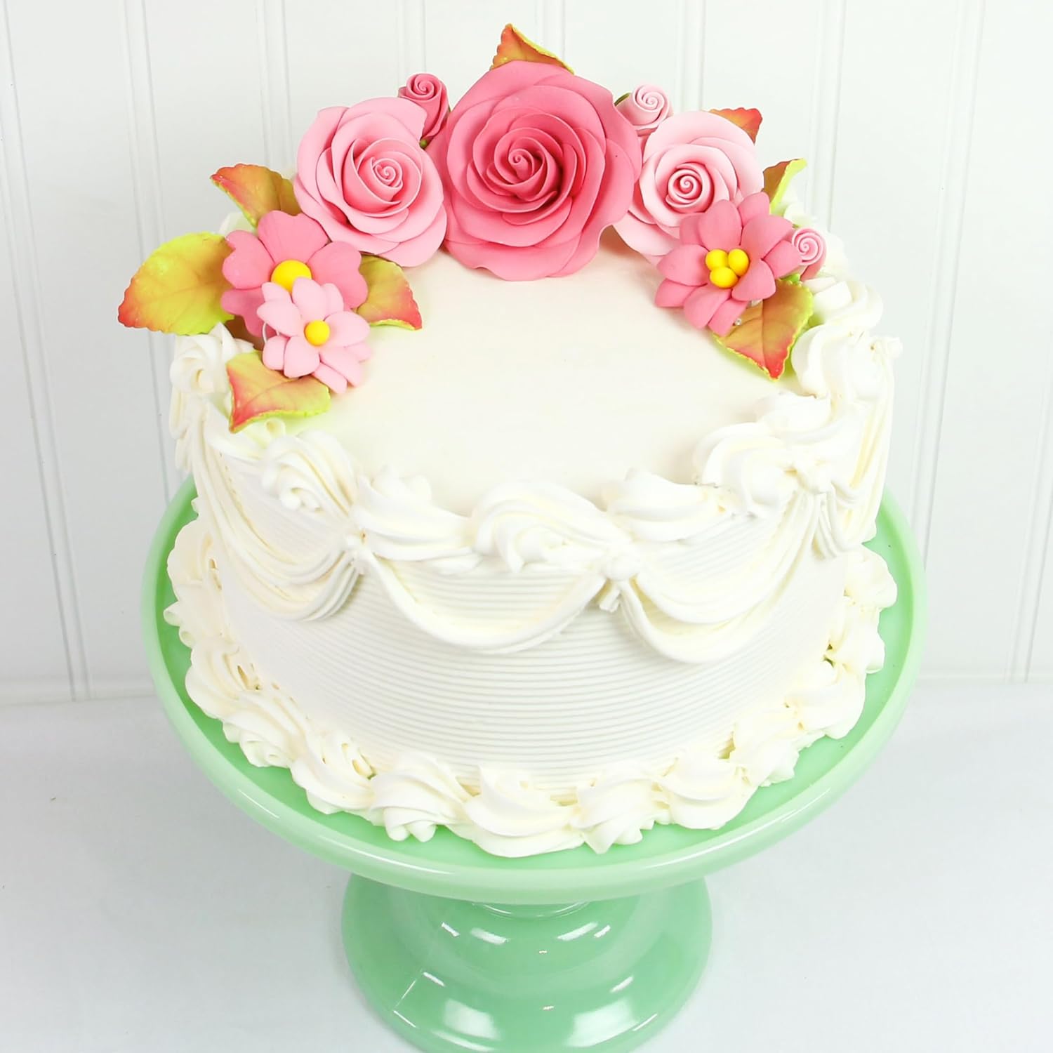 Rose and Blossom Set, Sugar Flowers for Cakes, by Global Sugar Art, Pink Roses and Blossoms