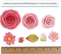 Rose and Blossom Set, Sugar Flowers for Cakes, by Global Sugar Art, Pink Roses and Blossoms