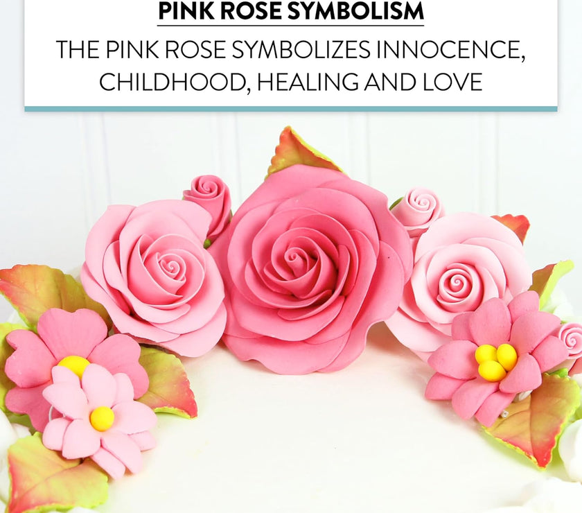 Rose and Blossom Set, Sugar Flowers for Cakes, by Global Sugar Art, Pink Roses and Blossoms