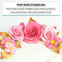 Rose and Blossom Set, Sugar Flowers for Cakes, by Global Sugar Art, Pink Roses and Blossoms