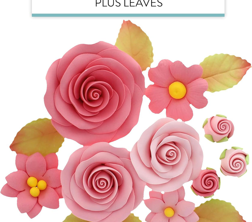 Rose and Blossom Set, Sugar Flowers for Cakes, by Global Sugar Art, Pink Roses and Blossoms