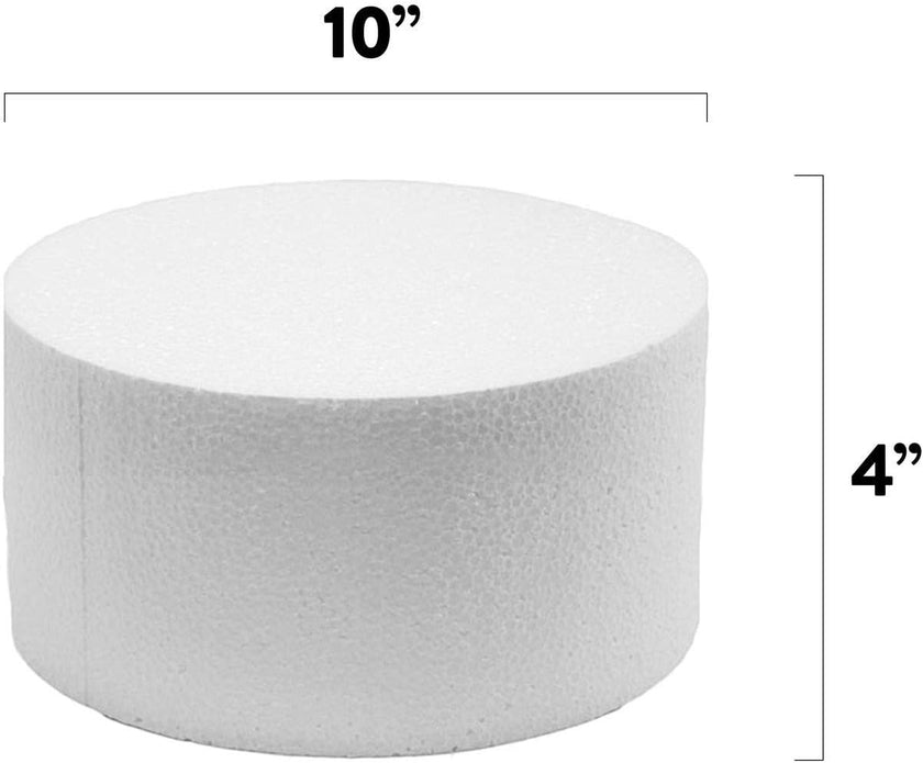 10 Inch Cake Round Cake Dummy – Styrofoam Fake Cake for Decorating, Display & Practice, by Global Sugar Art