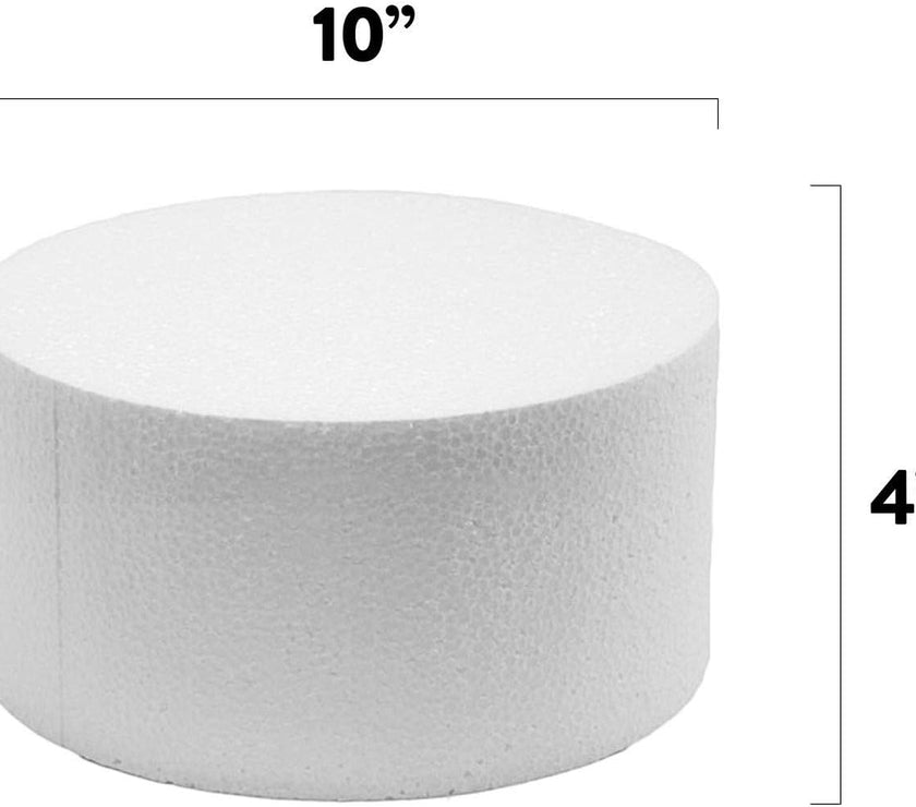 10 Inch Cake Round Cake Dummy – Styrofoam Fake Cake for Decorating, Display & Practice, by Global Sugar Art