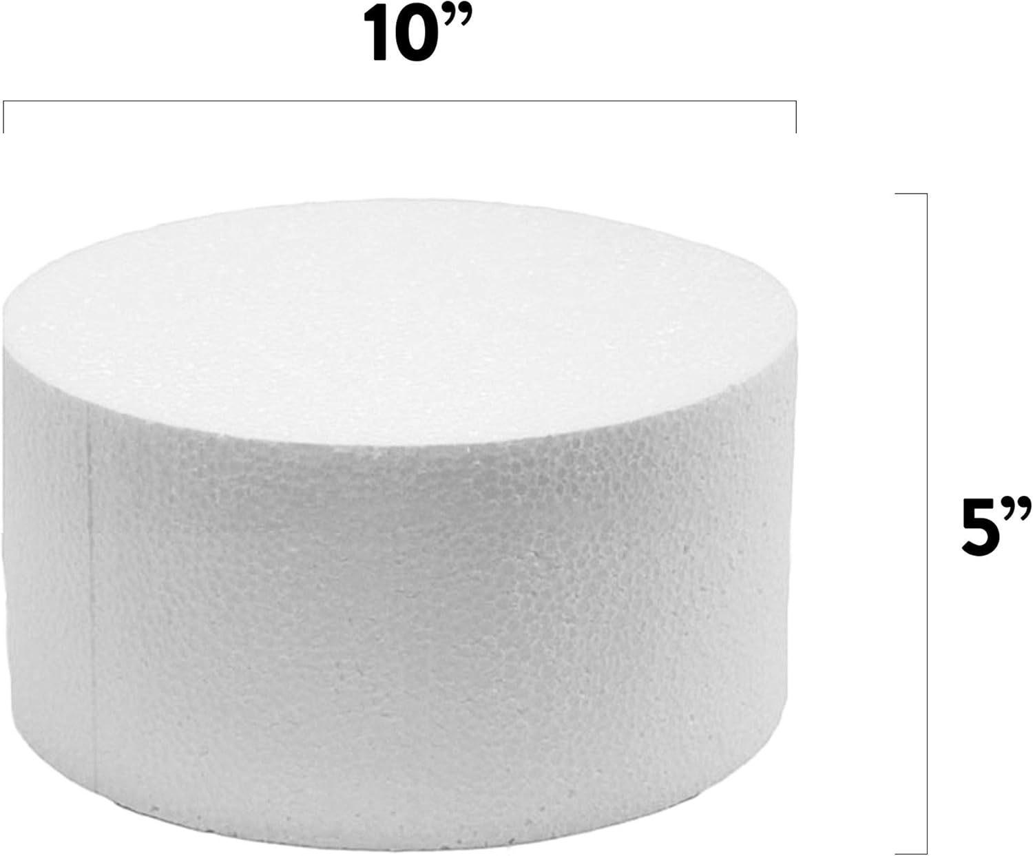 10 Inch Cake Round Cake Dummy – Styrofoam Fake Cake for Decorating, Display & Practice, by Global Sugar Art