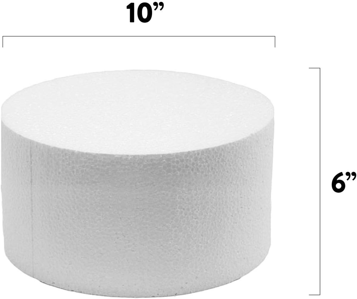 10 Inch Cake Round Cake Dummy – Styrofoam Fake Cake for Decorating, Display & Practice, by Global Sugar Art