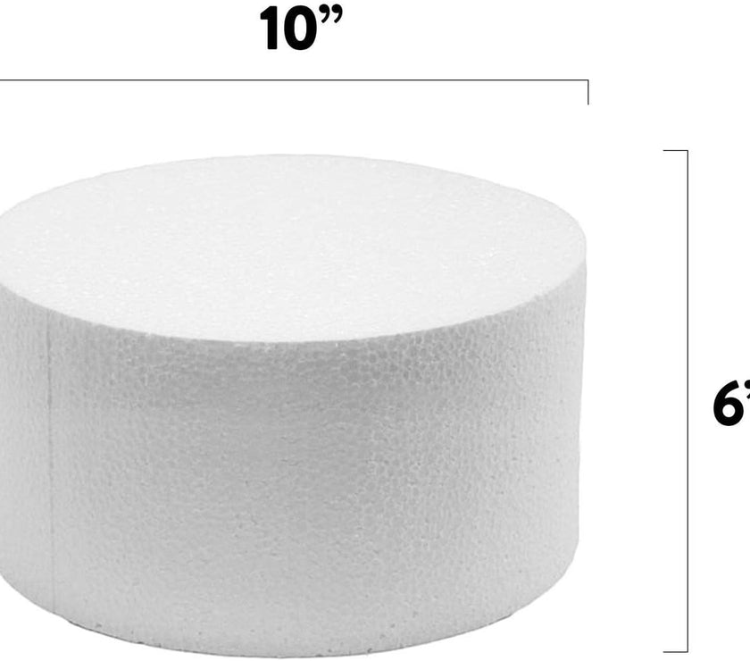 10 Inch Cake Round Cake Dummy – Styrofoam Fake Cake for Decorating, Display & Practice, by Global Sugar Art
