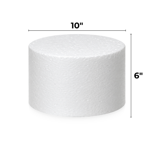 10 Inch Round Cake Dummy, 6 Inch Tall