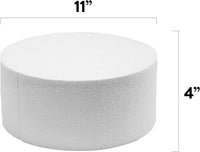 11 Inch Cake Round Cake Dummy – Styrofoam Fake Cake for Decorating, Display & Practice, by Global Sugar Art