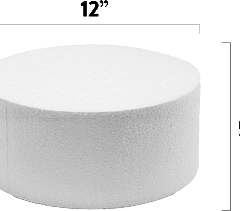 12 Inch Cake Round Cake Dummy – Styrofoam Fake Cake for Decorating, Display & Practice, by Global Sugar Art