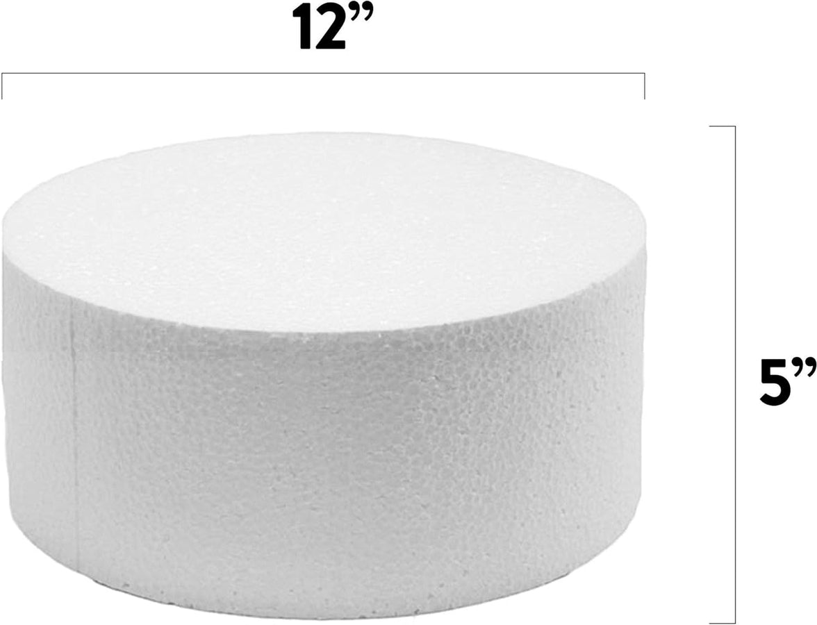 12 Inch Cake Round Cake Dummy – Styrofoam Fake Cake for Decorating, Display & Practice, by Global Sugar Art