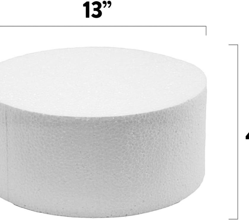 13 Inch Cake Round Cake Dummy – Styrofoam Fake Cake for Decorating, Display & Practice, by Global Sugar Art