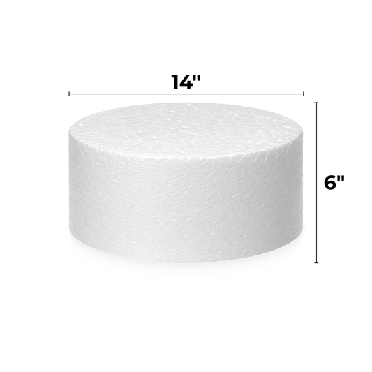 14 Inch Round Cake Dummy, 6 Inch Tall