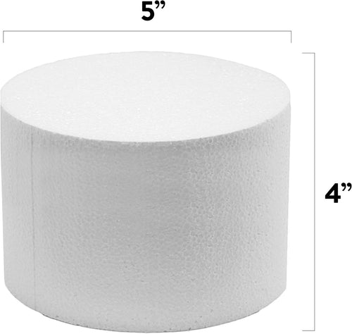 5 Inch Cake Round Cake Dummy – Styrofoam Fake Cake for Decorating, Display & Practice, by Global Sugar Art