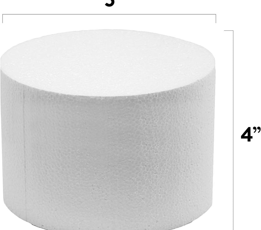 5 Inch Cake Round Cake Dummy – Styrofoam Fake Cake for Decorating, Display & Practice, by Global Sugar Art