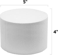 5 Inch Cake Round Cake Dummy – Styrofoam Fake Cake for Decorating, Display & Practice, by Global Sugar Art
