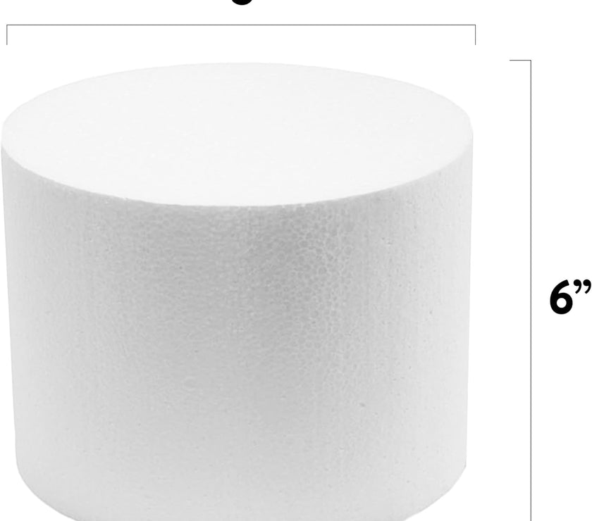 5 Inch Cake Round Cake Dummy – Styrofoam Fake Cake for Decorating, Display & Practice, by Global Sugar Art