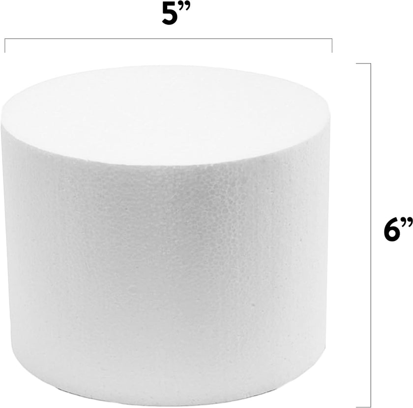 5 Inch Cake Round Cake Dummy – Styrofoam Fake Cake for Decorating, Display & Practice, by Global Sugar Art
