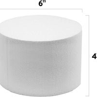 6 Inch Cake Round Cake Dummy – Styrofoam Fake Cake for Decorating, Display & Practice, by Global Sugar Art