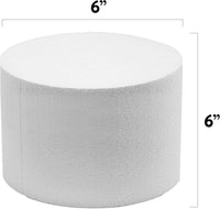6 Inch Cake Round Cake Dummy – Styrofoam Fake Cake for Decorating, Display & Practice, by Global Sugar Art