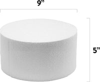 9 Inch Cake Round Cake Dummy – Styrofoam Fake Cake for Decorating, Display & Practice, by Global Sugar Art