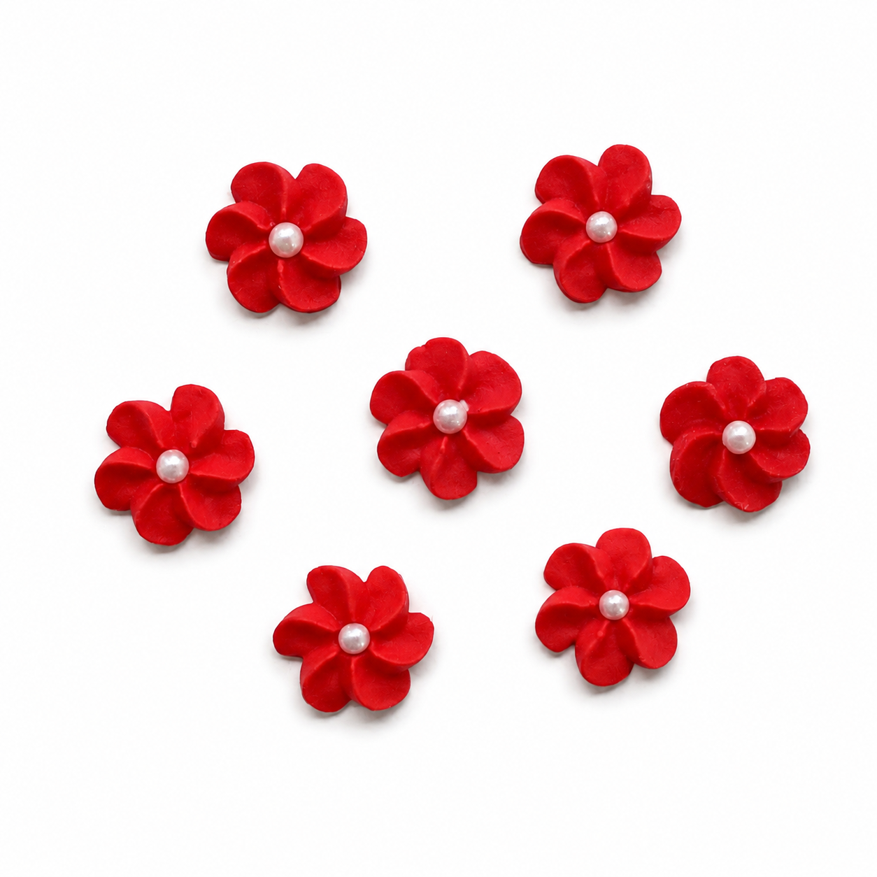 Mini Soft Red Edible Flowers with Pearls