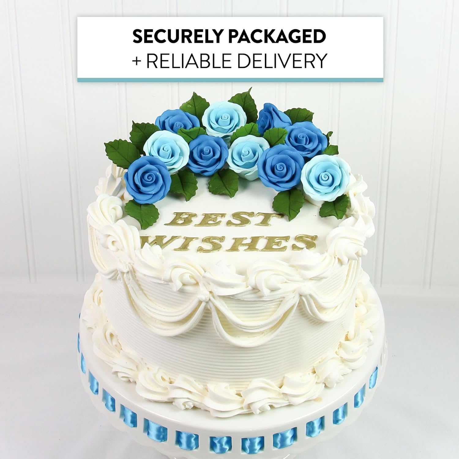 Premium Roses for Decorating Cakes and Cupcakes, by Global Sugar Art, Medium, Royal Blue