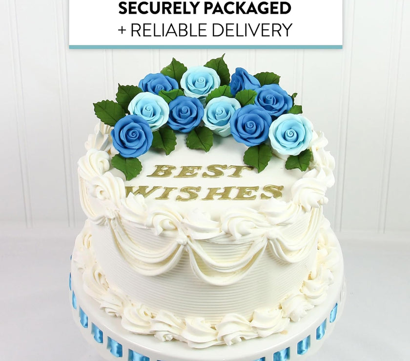 Premium Roses for Decorating Cakes and Cupcakes, by Global Sugar Art, Medium, Royal Blue