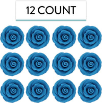 Premium Roses for Decorating Cakes and Cupcakes, by Global Sugar Art, Medium, Royal Blue