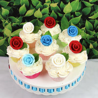 Premium Roses for Decorating Cakes and Cupcakes, by Global Sugar Art, Medium, Royal Blue