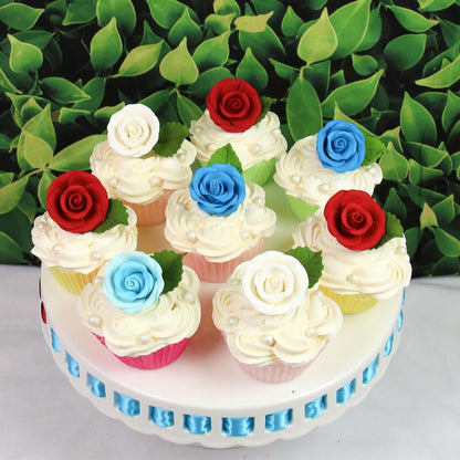 Blue Edible Roses, Premium, 1.5-inch, 12 Count