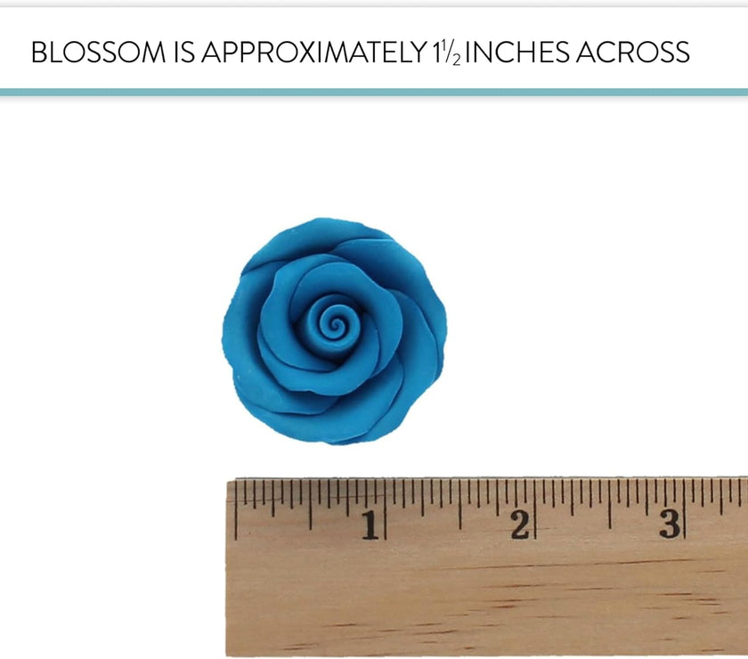 Premium Roses for Decorating Cakes and Cupcakes, by Global Sugar Art, Medium, Royal Blue