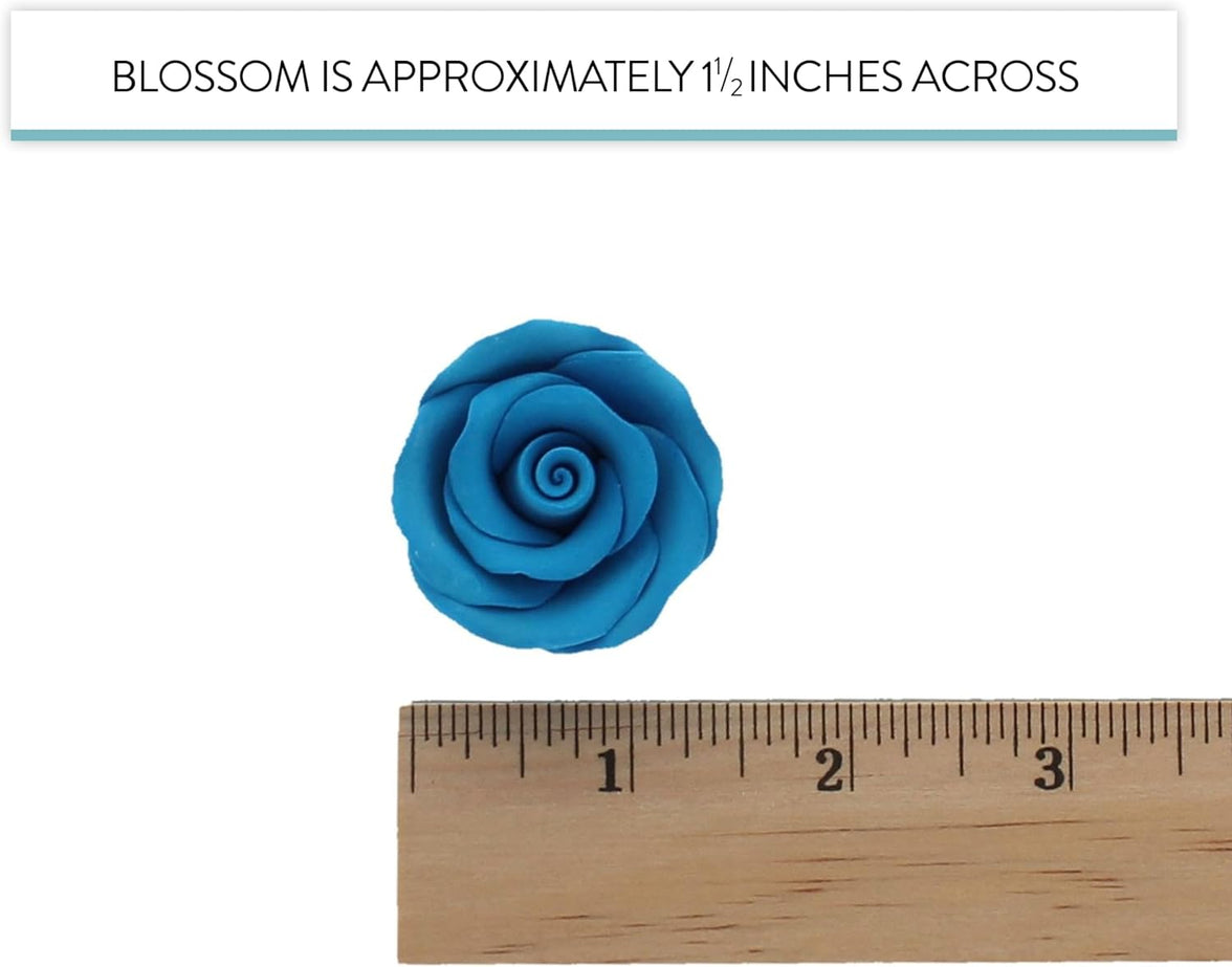 Premium Roses for Decorating Cakes and Cupcakes, by Global Sugar Art, Medium, Royal Blue