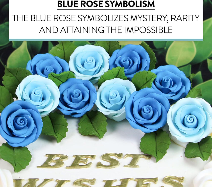 Premium Roses for Decorating Cakes and Cupcakes, by Global Sugar Art, Medium, Royal Blue