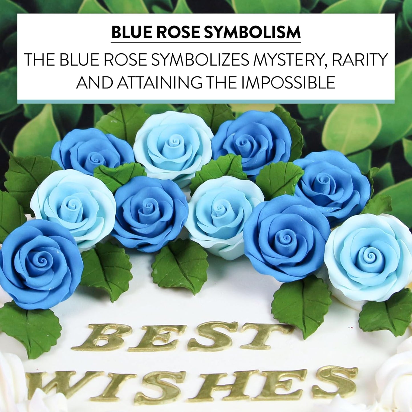 Blue Edible Roses, Premium, 1.5-inch, 12 Count