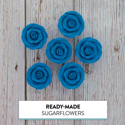 Blue Edible Roses, Premium, 1.5-inch, 12 Count
